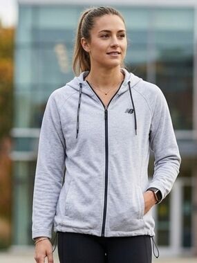 New Balance Women’s Light Gray Full-Zip Hoodie